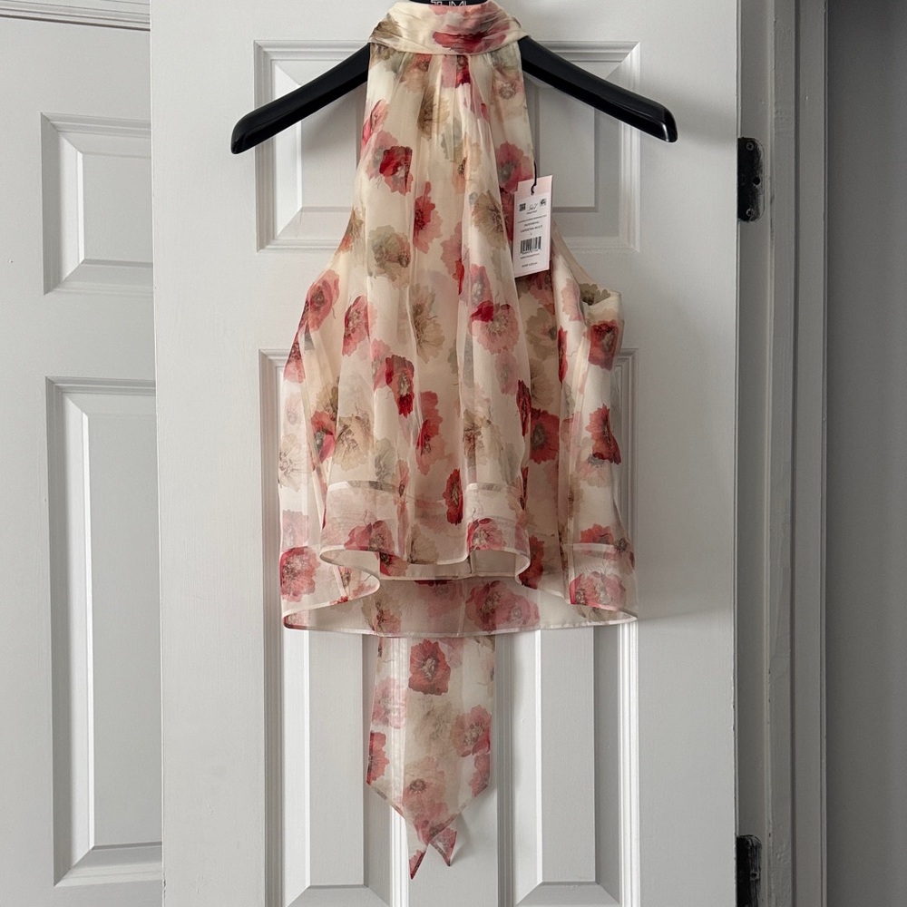 NWT Cinq à Sept FLOATING POPPIES BRENNAN TOP - Picture 7 of 15